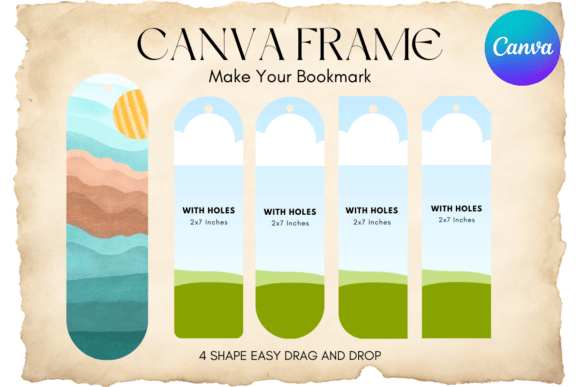 Bookmark Canva Frame Template Add Photo2: Design Custom Bookmarks