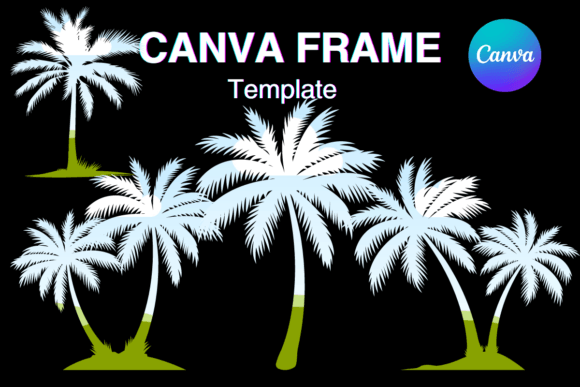 Coconut Palm Tree Canva Frame Template_2: Instant Tropical Design