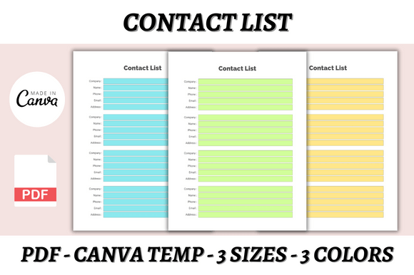 Contact List Canva Template: The Ultimate Editable Solution