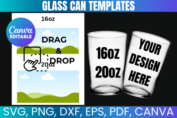 Custom Glass Can Wraps: The 16oz 20oz Libbey Template Bundle