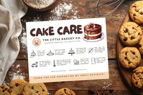 Elevate Your Branding with a Cake Care Card Canva Template