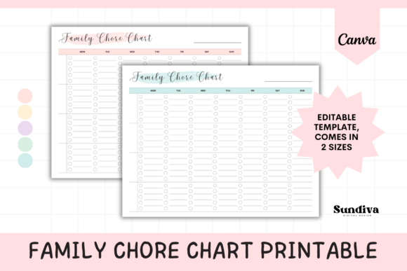 Family Chore Chart Canva Template 4: Streamlining Home Management