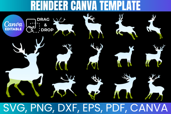 Festive Design Made Simple: 20 Christmas Reindeer Canva Template