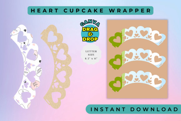 Heart Cupcake Decoration Wrapper: Sweeten Your Designs Instantly