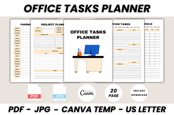 Mastering Your Workflow with the Office Tasks Planner Canva Template