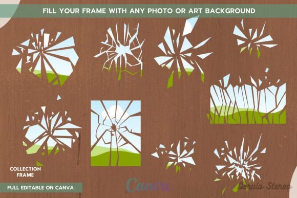 Shatter Break Mirror Canva Frame: Dynamic Design for Modern Brands
