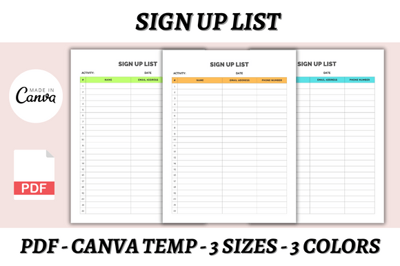Sign Up List Canva Template: Streamline Your Sign-Ups