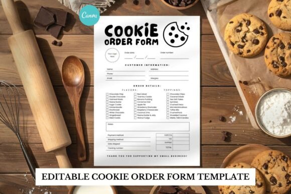 Streamline Your Bakery with a Minimalistic Cookie Order Form