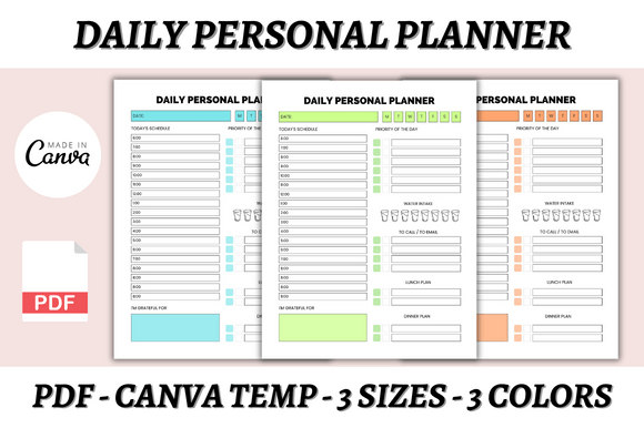 Streamline Your Day with a Daily Personal Planner Canva Template
