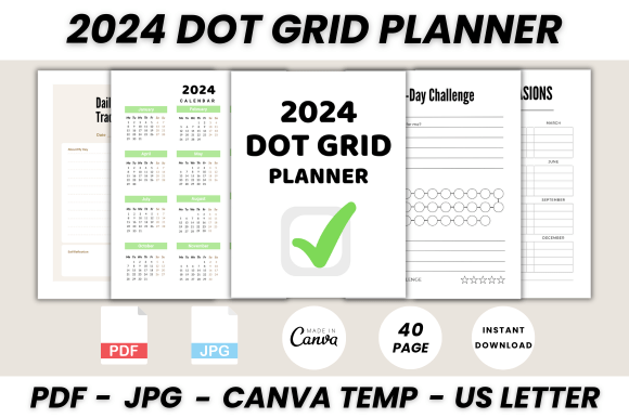 The Ultimate 2024 Dot Grid Planner: Your Canva Template Guide