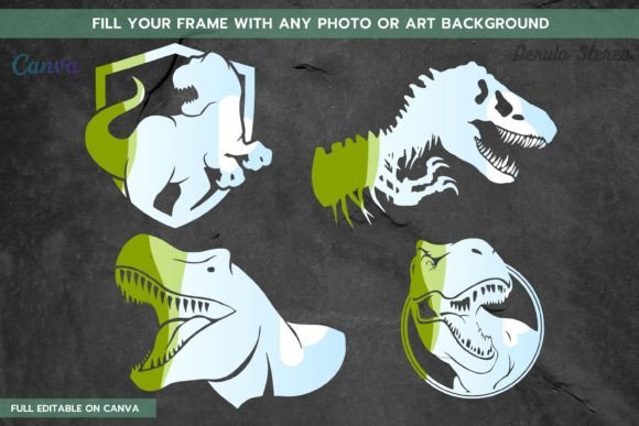 Unleash Your Brand's Roar with the Dino Trex Logo Canva Frame